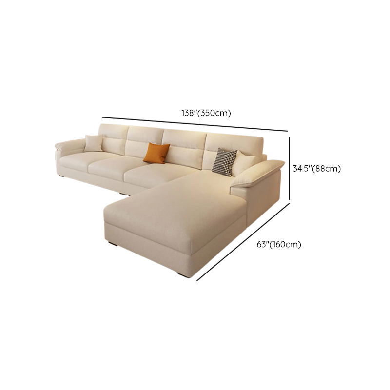 Straight Tear Resistant Sofa with Cushion Back in Ivory, Seats 4/3 Person, Horizontal Orientation, and Recessed Arm - image 17