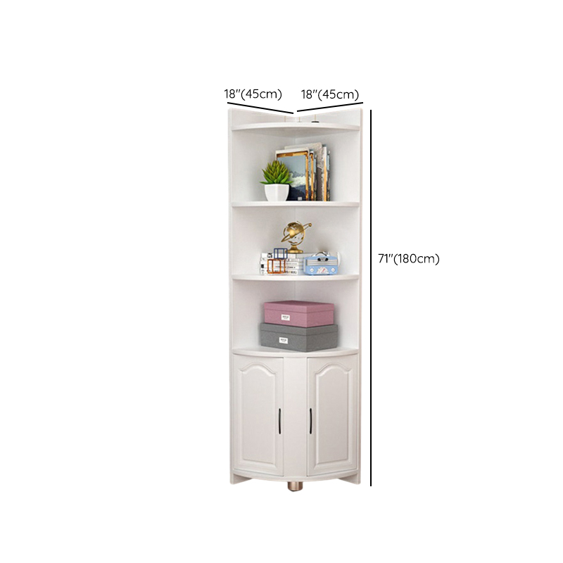 Modern Wood Corner Accent Cabinet with Open Shelves Wood Doors and 1 Cabinet for Living Room - image 16