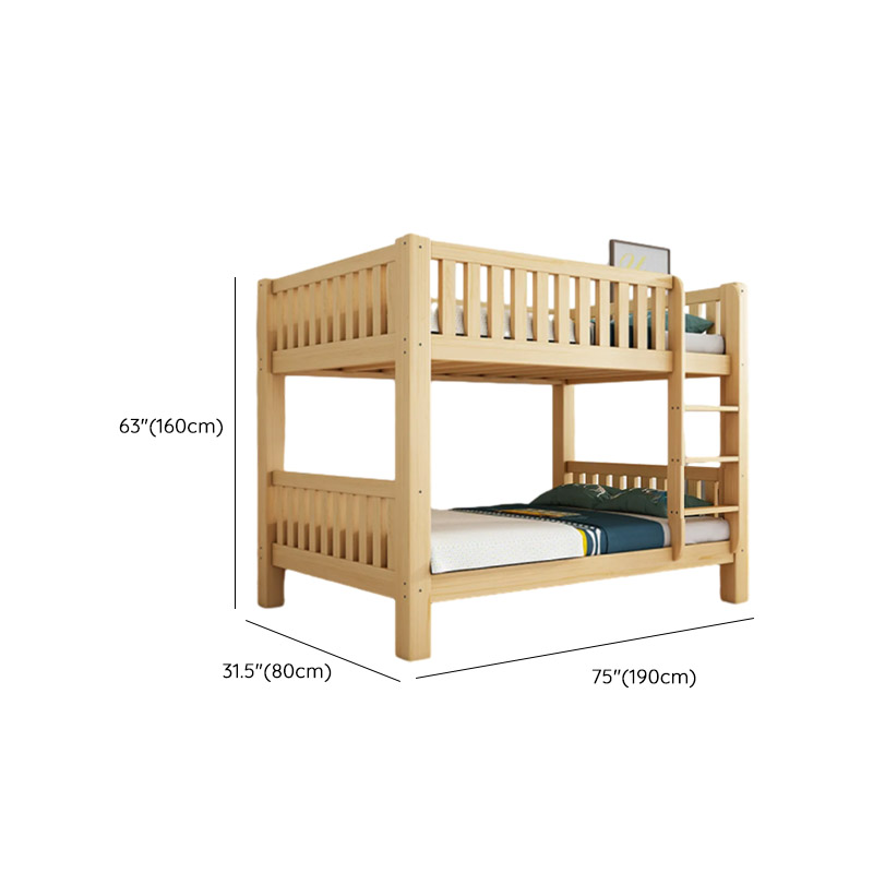 Timber Wood Color Bunk Bed with 2 Storage Boxes, Safety Guardrail & Compartment Bedroom - image 11