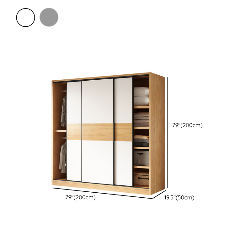 Modish Wooden Independent Armoire Cabinet with Soft Close Door, Interior Shelves, and Clothing Rod - image 15