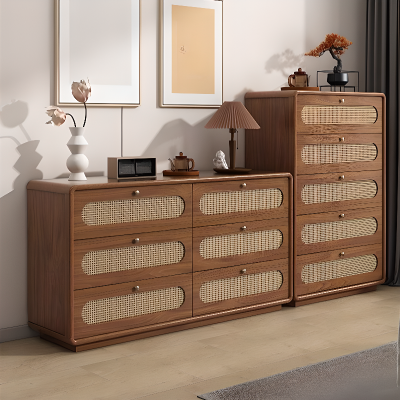 Antique Square Auburn Wood Semainier/Double Dresser Vertical/Horizontal with 6 Drawers/5 Drawers/3 Drawers - image 2