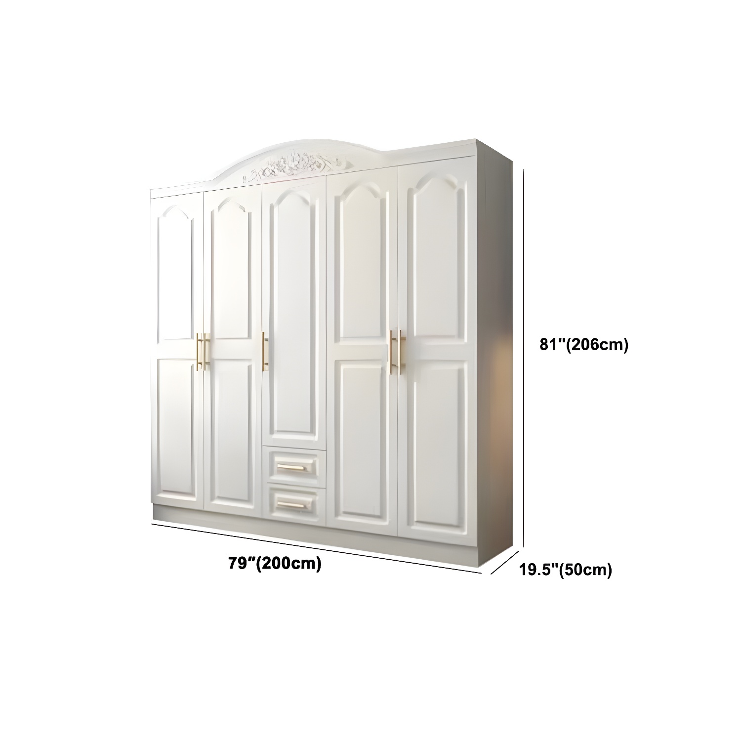 French Country Wardrobe White Wooden Wardrobe Closet for Bedroom - image 16