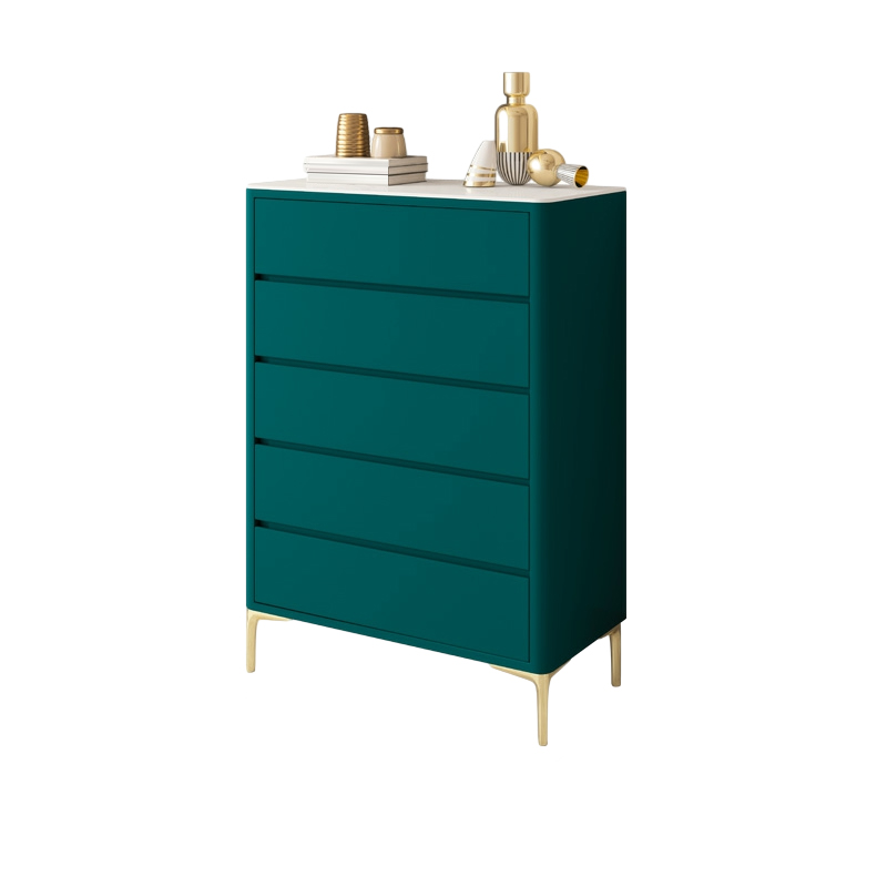 Glam Style Solid Wood Storage Chest with Stone Top and Soft-Close Drawers - image 2