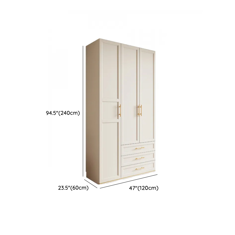 White Minimalist Natural Wood Wardrobe Closet with Soft Close Drawer, Soft Close Door, Interior Shelves, and Clothing Rod - image 14