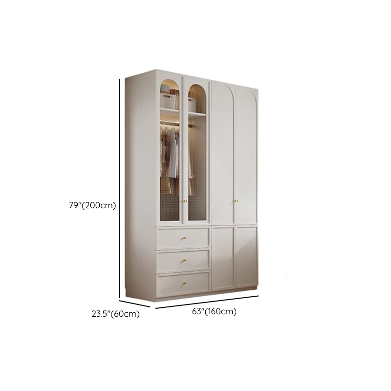 Minimalist Manufactured Wood Independent Almirah with 3-Drawer, Interior Shelves, and Clothing Rod - image 27