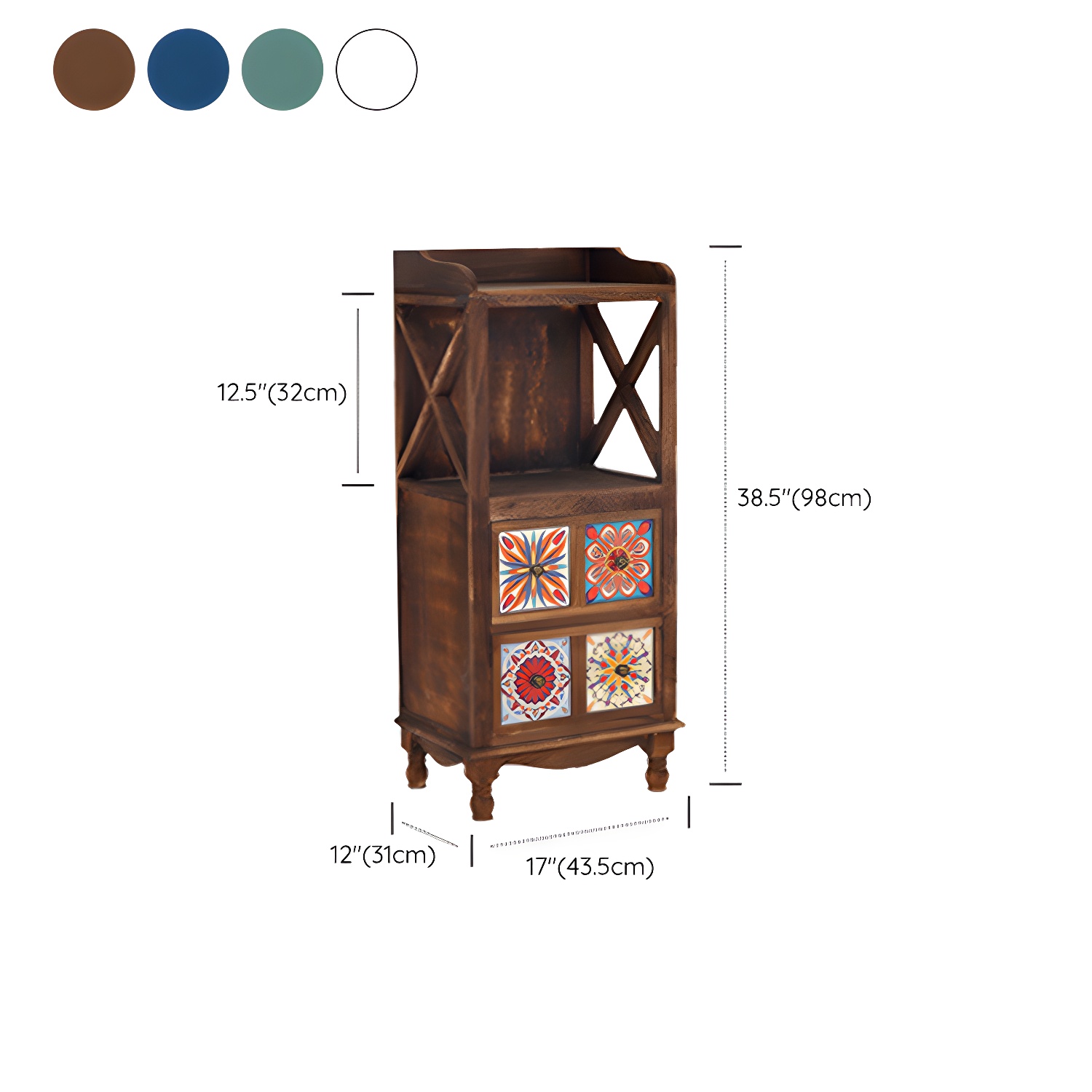 Rustic Farmhouse Wood Server - Compact Sideboard with Drawers and Open Storage - image 18