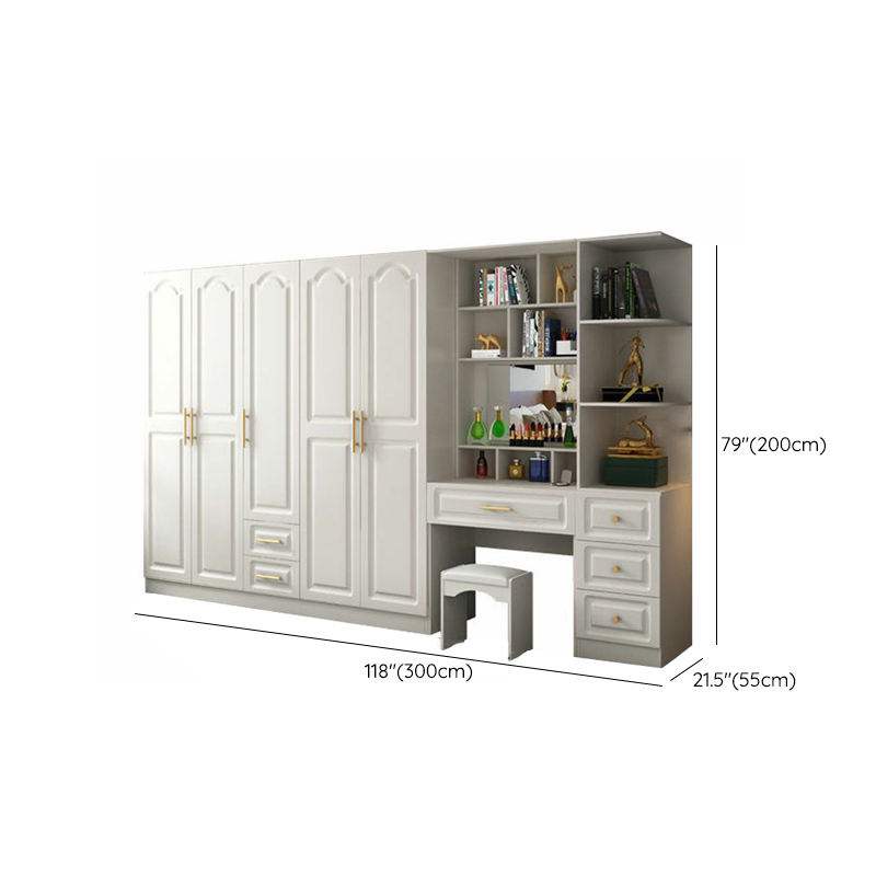 Contemporary Wood Chalk Wardrobe Closet with Interior Shelves&Clothing Rack&3-Drawer/6 Drawers/5-Drawer - image 38
