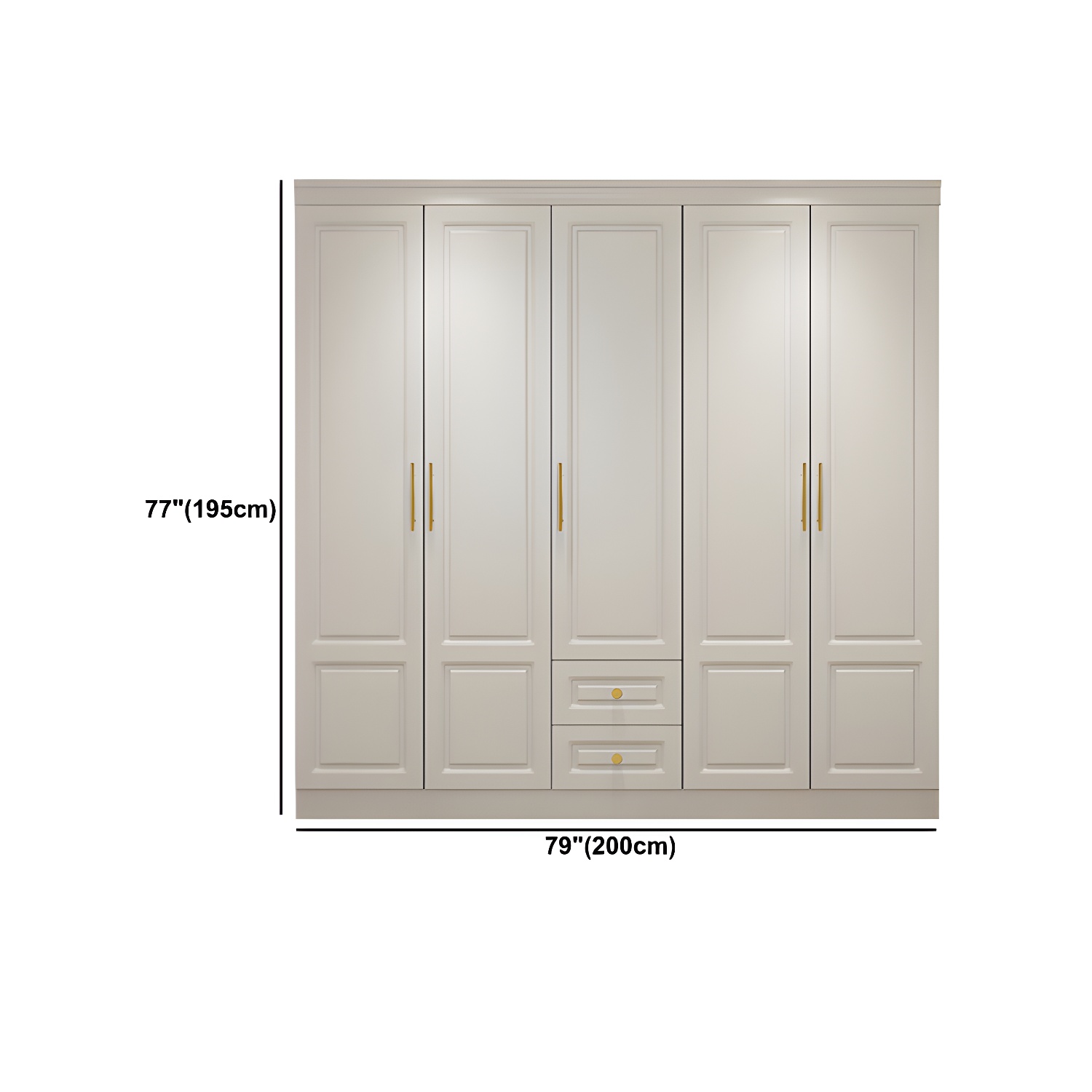 Hinged White Wardrobe Armoire Engineered Wood Wardrobe Closet - image 19