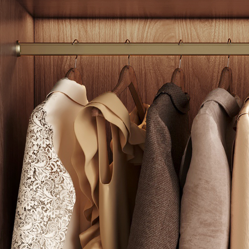 Acorn Minimalist Natural Wood Wardrobe Closet with 2 Drawers, Soft Close Door, Interior Shelves, and Clothing Rod - image 5