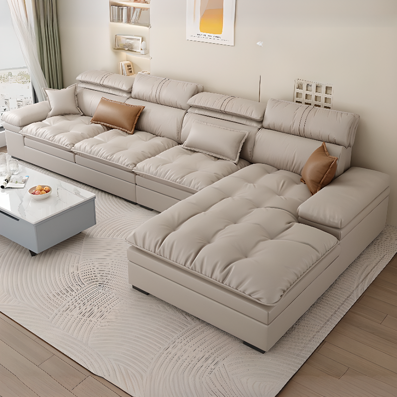 Comfortable L-Shape Corner Sectional Seats 5, Right Hand Facing with Down Seat Fill