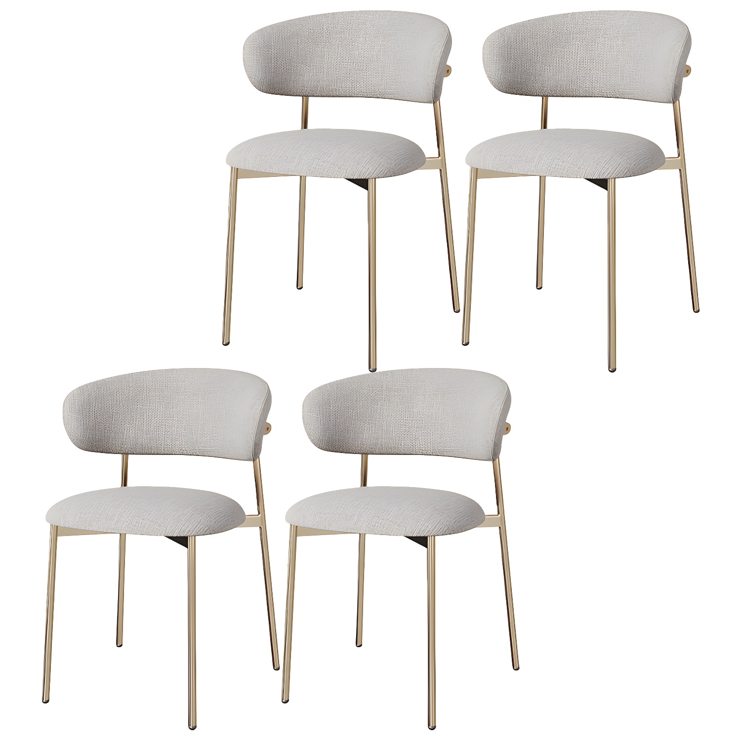 Restaurant Scandinavian Upholstered Side Chair Matte Finish Open Back Dining Chair - image 5