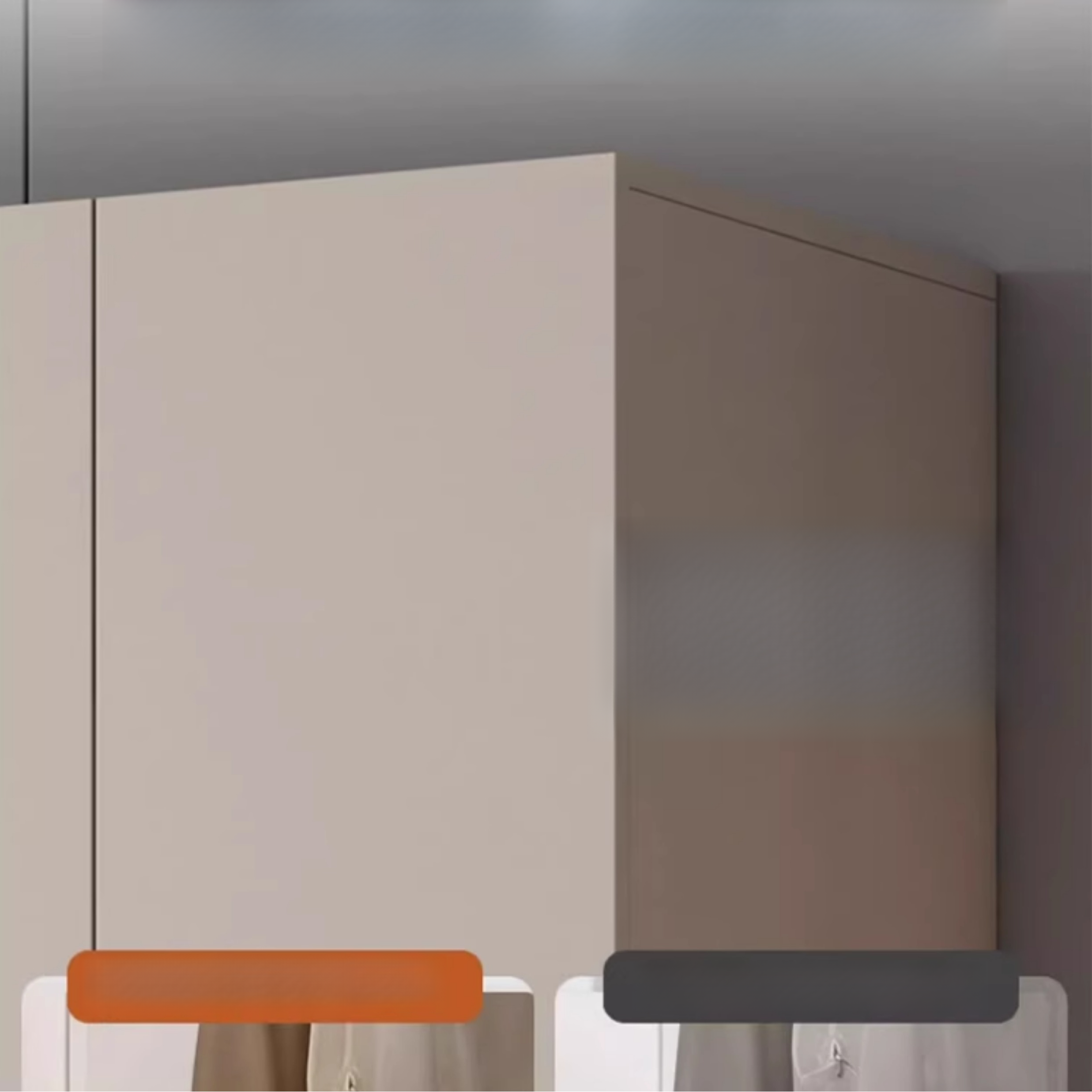 Light Gray Trendy Detached Armoire Cabinet with Soft Close Door, Interior Shelves, and Hanging Rod - image 6