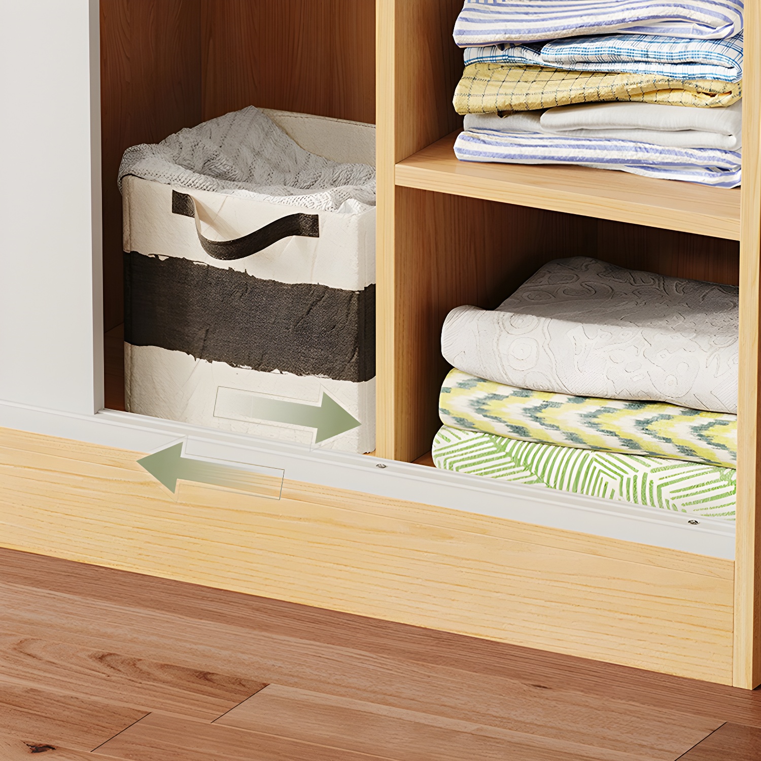 Contemporary Freestanding Wardrobe Armoire Wood Sliding Doors Wardrobe - image 11