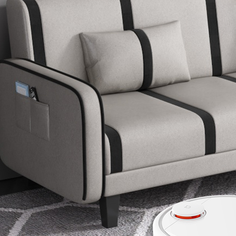 Striped Standard Sofa in Dark Gray/Cerulean/Off-White with Armrest - image 19