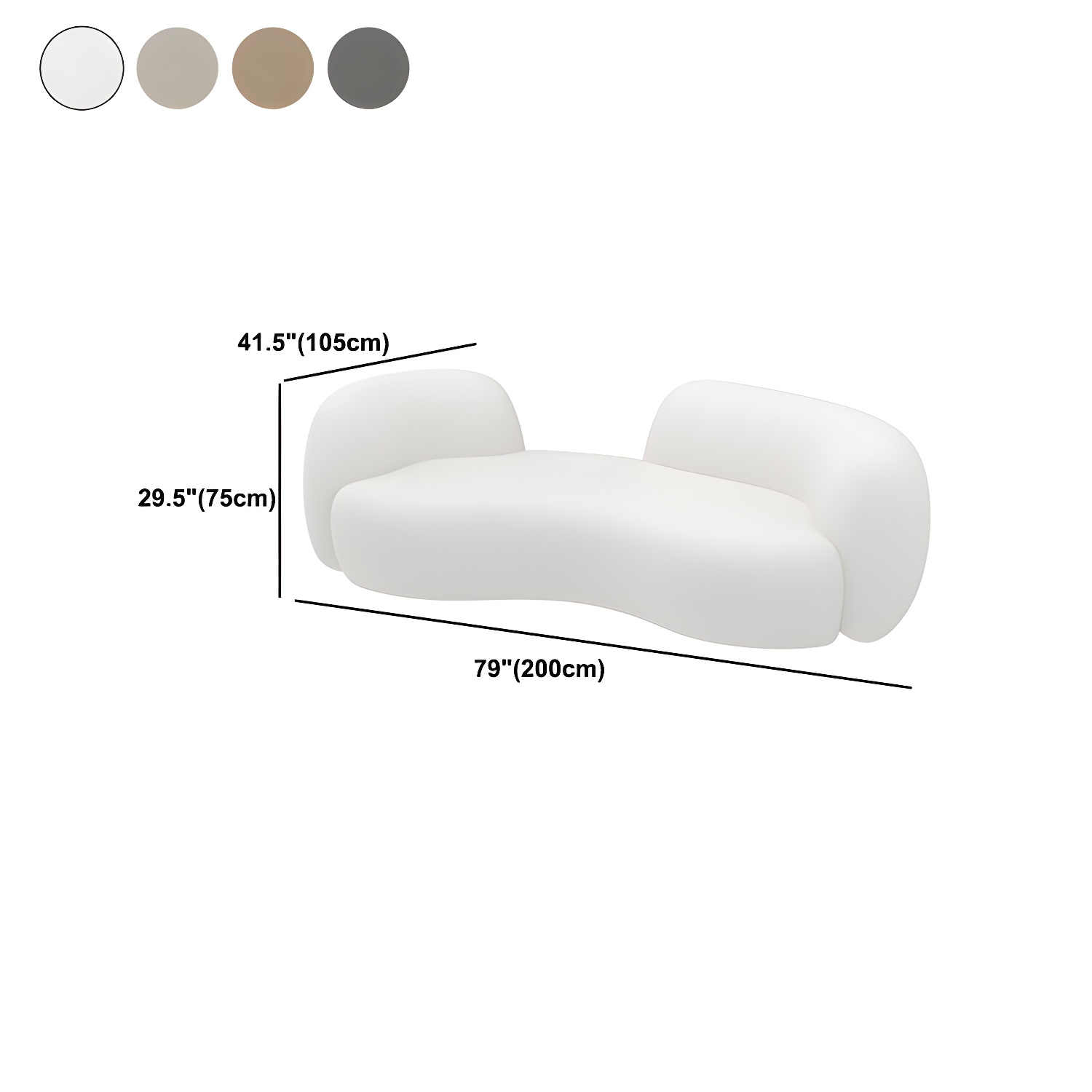 Modern Style Sofa with Curved Back and Padded Sponge Seat Sofa - image 17