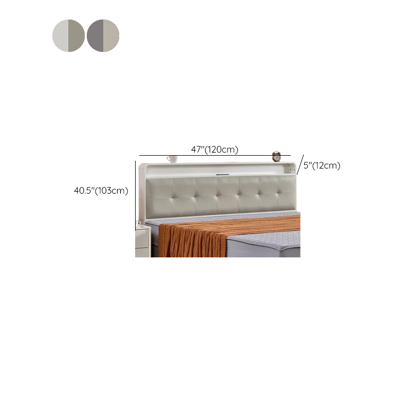 Simplistic Panel Headboard with Shelves, Rectangular Shape for Twin/Full/Twin XL Bed, Featuring Sponge Upholstery, Illumination Light, and Standard Height - image 16