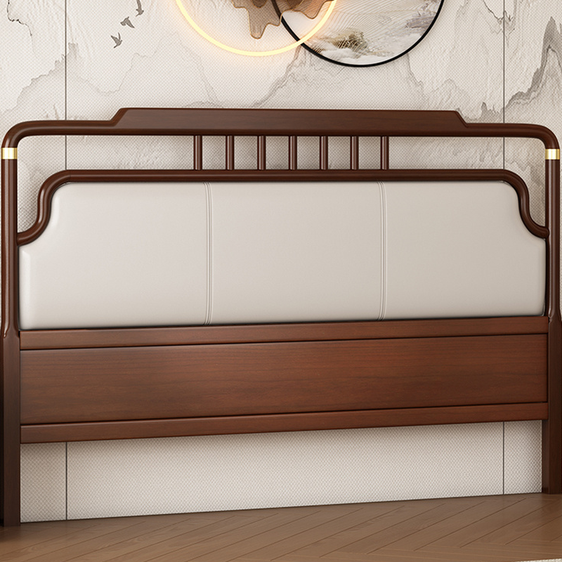 Modish No Distressing Timber Panel Headboard with Rectangle/Stepped Shape for Queen/King/Full Bed, Featuring Sponge Upholstery and Standard Height - image 8