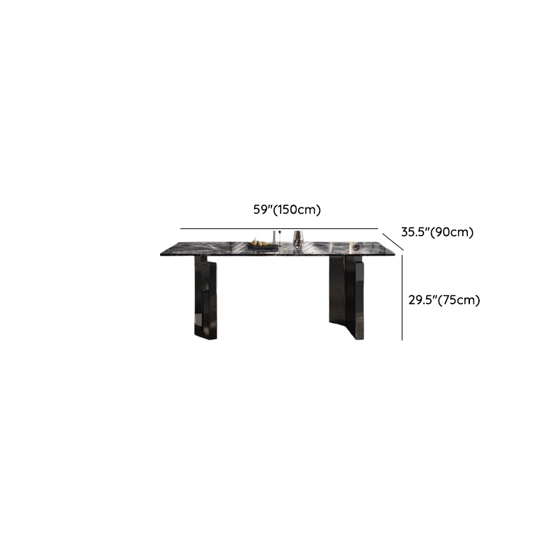 Dining Table Set with Marble Slab Top for 6 People/4 People in Multicolor - image 14