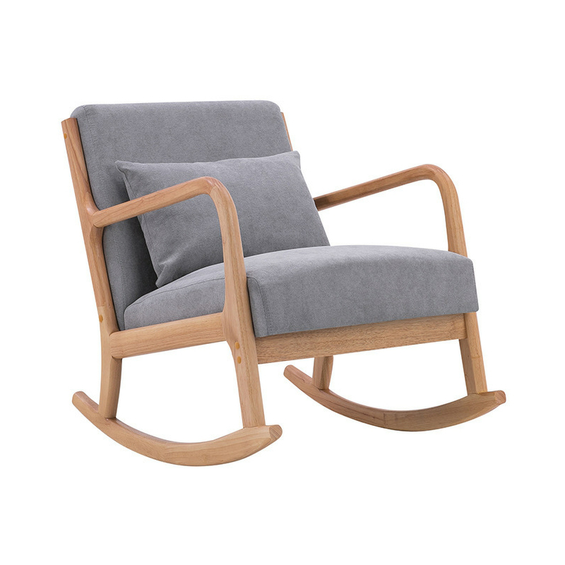 Nordic Natural Cotton Stationary Rocking Couch Chair with Back - image 7