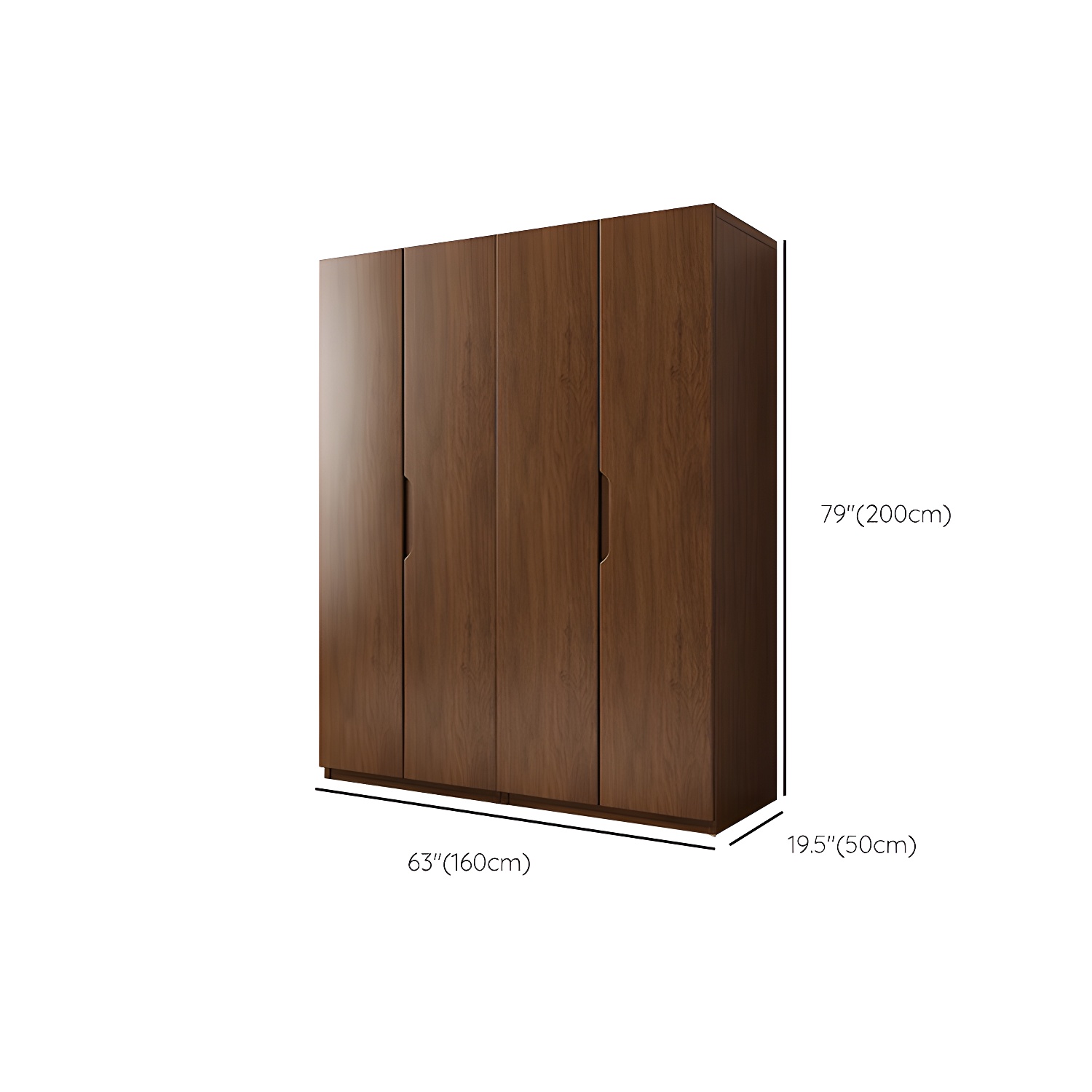 Contemporary Oak Solid Wood Wardrobe Freestanding Multifunctional Wardrobe - image 16
