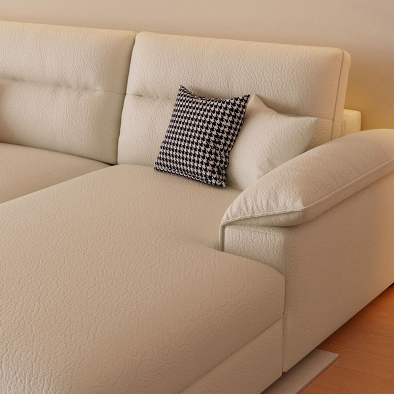 Straight Tear Resistant Sofa with Cushion Back in Ivory, Seats 4/3 Person, Horizontal Orientation, and Recessed Arm - image 8