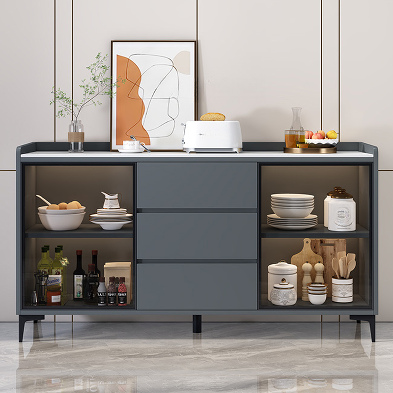 Standard/Narrow/Wide Oven Cabinet with 3 Drawers, Cupboard, Cabinets Storage, Sintered Stone Countertop, Glass-panel Door, and Flexible Shelf - image 14
