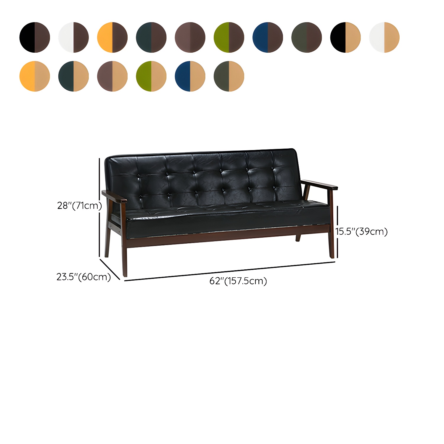 Modern Wood Frame Tufted Back Sofa with Cotton Seat Sleek and Stylish Seating - image 20