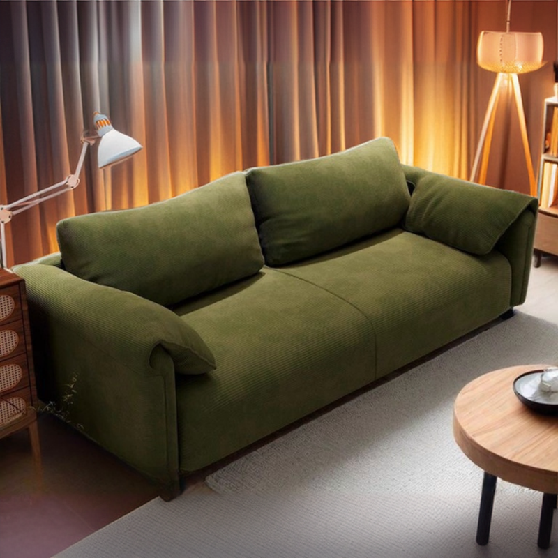 Modern Solid Color Tear Resistant Standard Sofa/Loveseat in Black/Ivory for 3-seater/Seats 2 - image 4
