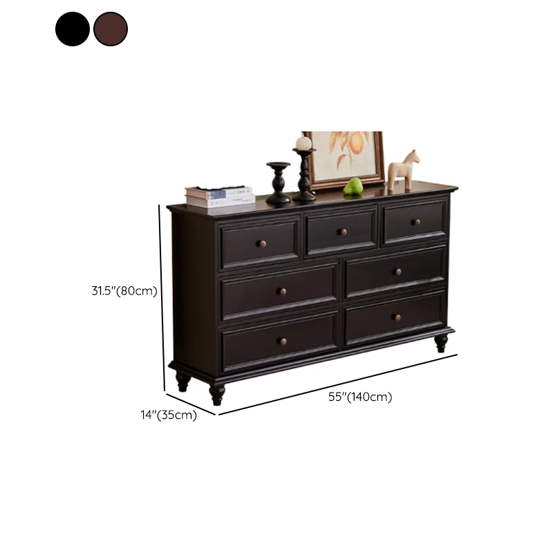 Casual Natural Wood Console Dresser/Semainier with 5/7/9 Drawers in Horizontal/Vertical Orientation - image 11