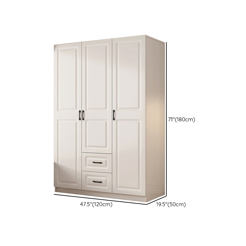 Casual Chalk Timber Wardrobe with Soft Close Drawer and Door, Interior Shelves, Hanging Rod - image 10