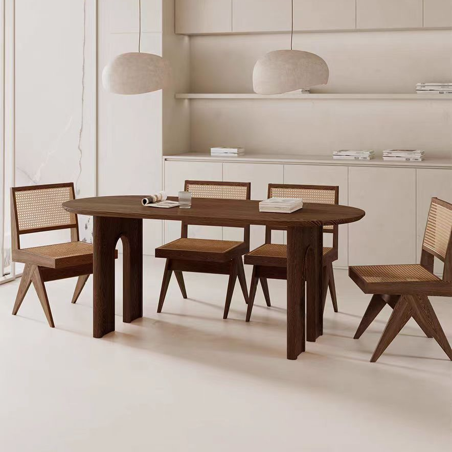 Natural/Espresso Finish/Sand Natural Pine Wood Dining Table for 9 People/for 6
