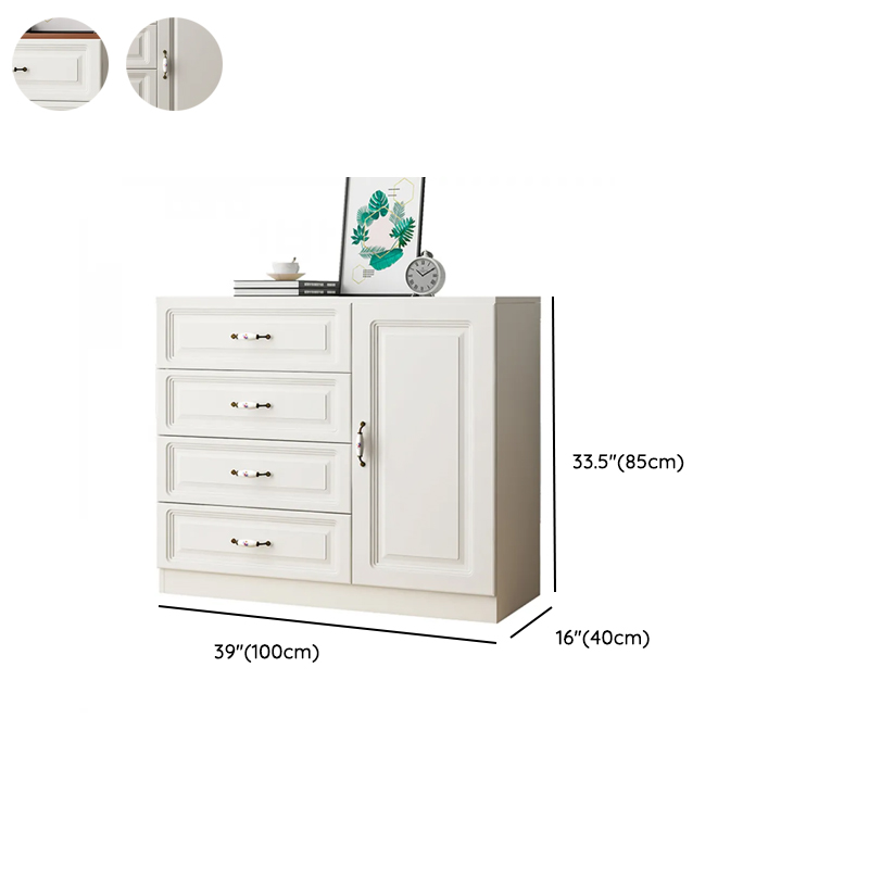 Sleeping Room Use Trendy White Wood Wardrobe Chest with Shelves - image 18