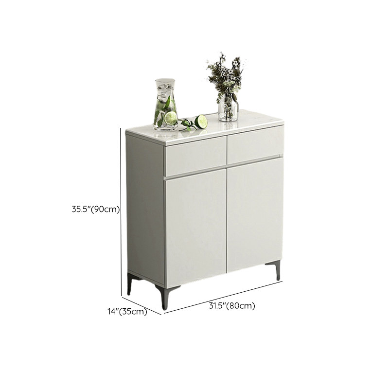 Contemporary Living Room Stone Top Sideboard with Doors and Drawers - image 10