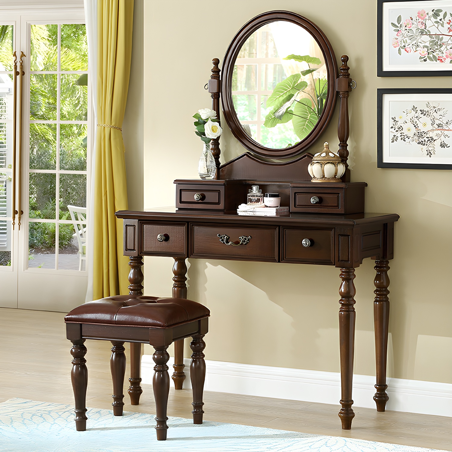 Old School Auburn Sleeping Quarters Rubberwood Push-Pull Tabletop Storage - image 3