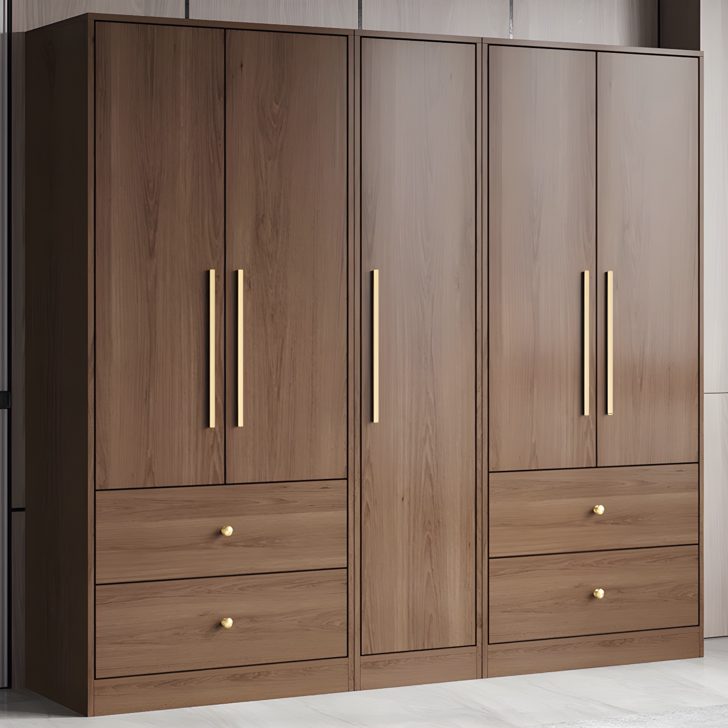 Wood Grain Design Armoires & Wardrobes with Soft Close Door and Storage Space - image 5