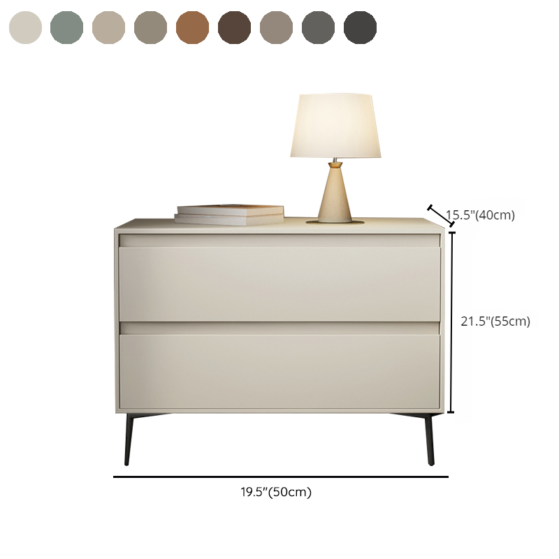 Scandinavian 2 Drawers Nightstand With Drawer Storage in Artificial Leather with Leg - image 15
