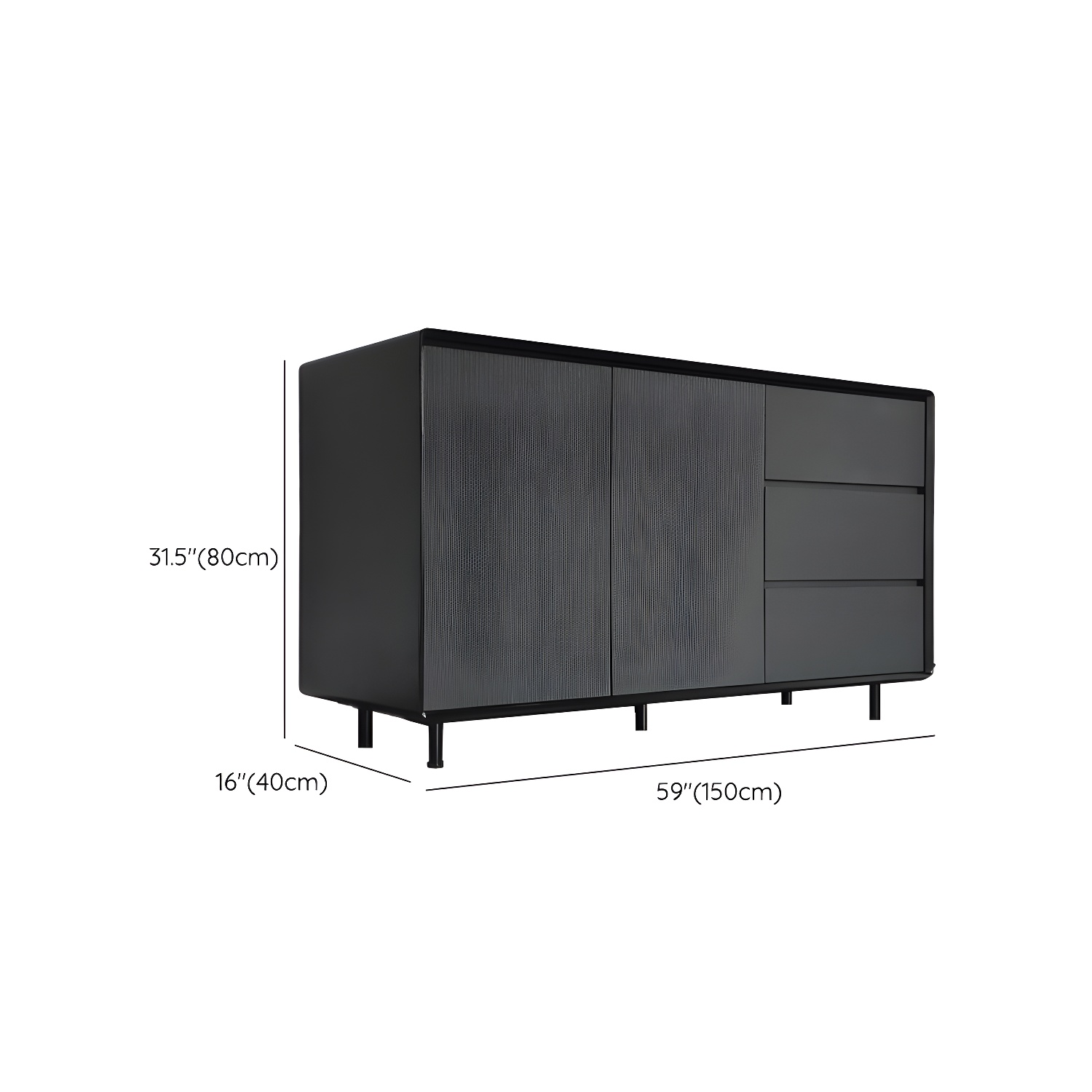 Wood Buffet Table Contemporary Style Side Board with Cabinets and Drawers - image 30