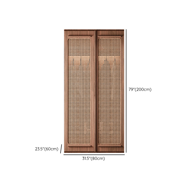 Simplistic Wood Color Timber Wardrobe Closet with Soft Close Door, Interior Shelves, and Hanging Rod - image 7