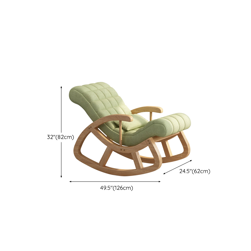Stylish Contemporary Fabric Rocking Chair with Natural Wood Legs - image 19