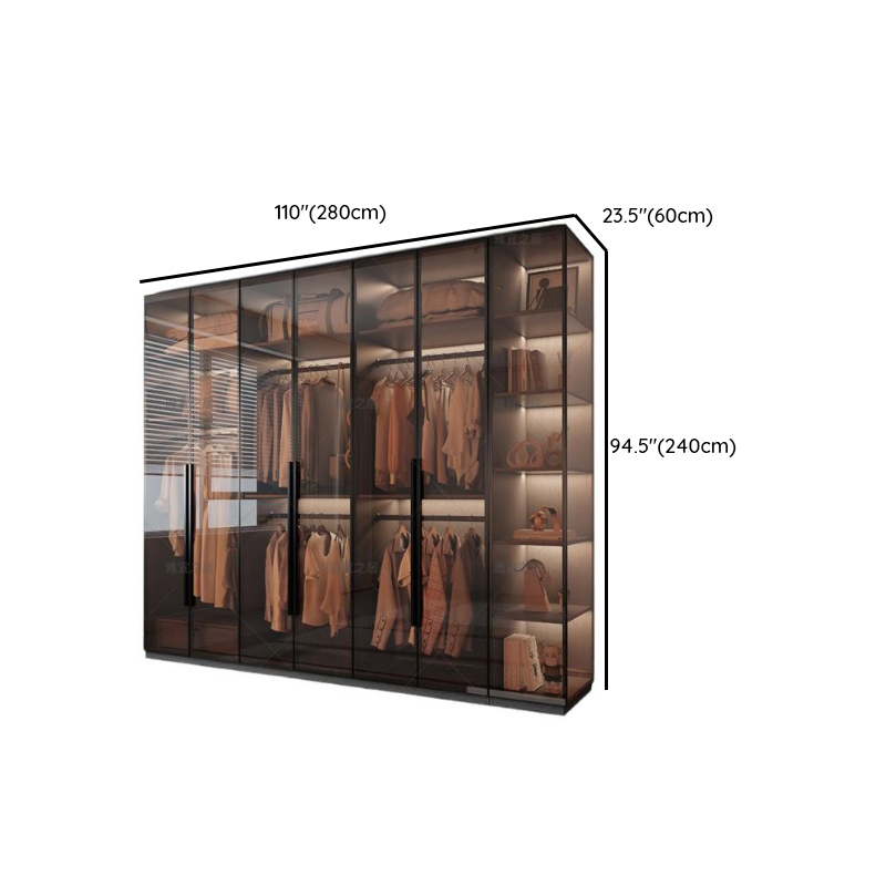 Transparent Simplistic Vitreous Wardrobe Closet with Soft Close Door, Interior Shelves, and Hanging Rod - image 20