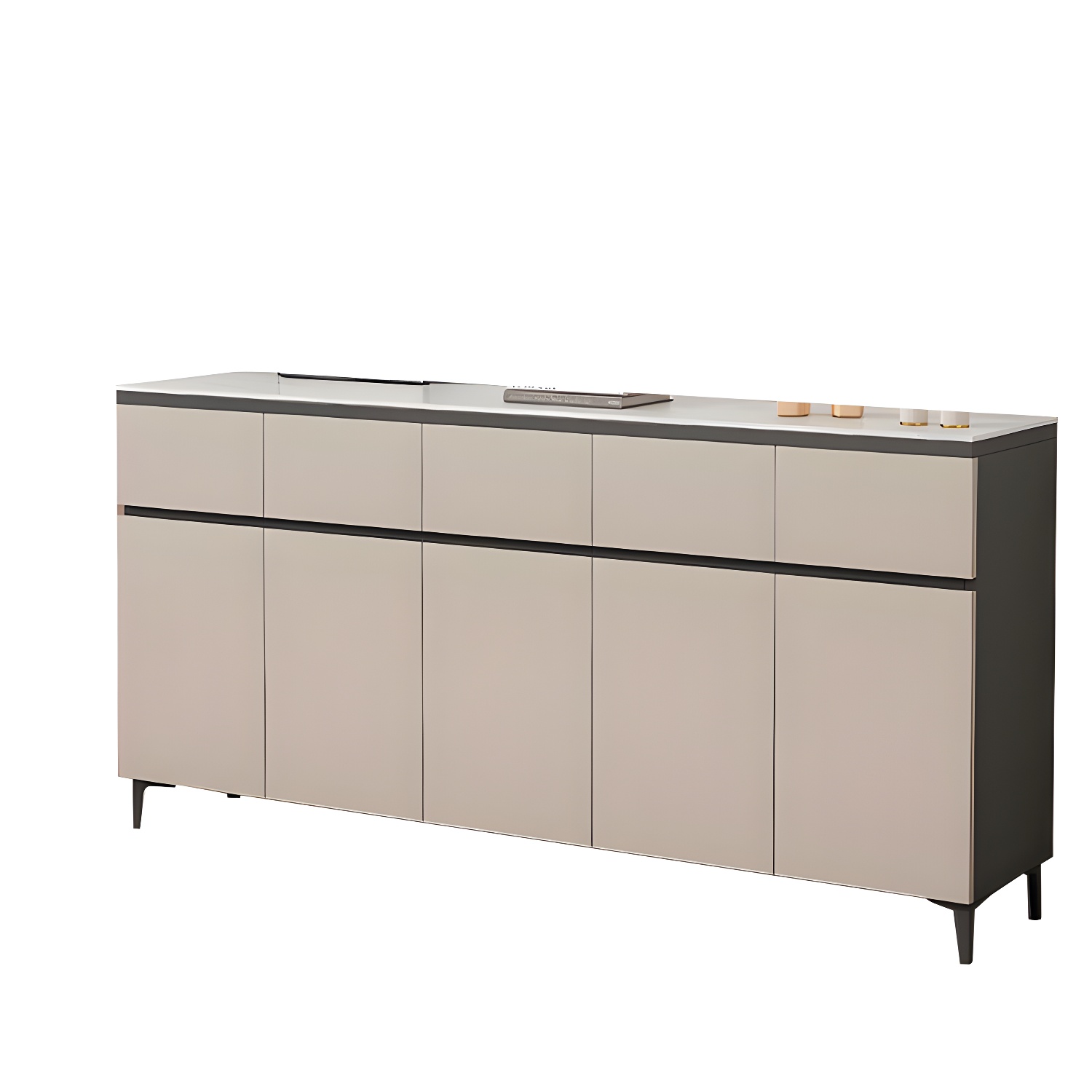 Wooden Modern Stone Countertop Buffet Sideboard with Drawers for Living Room - image 7