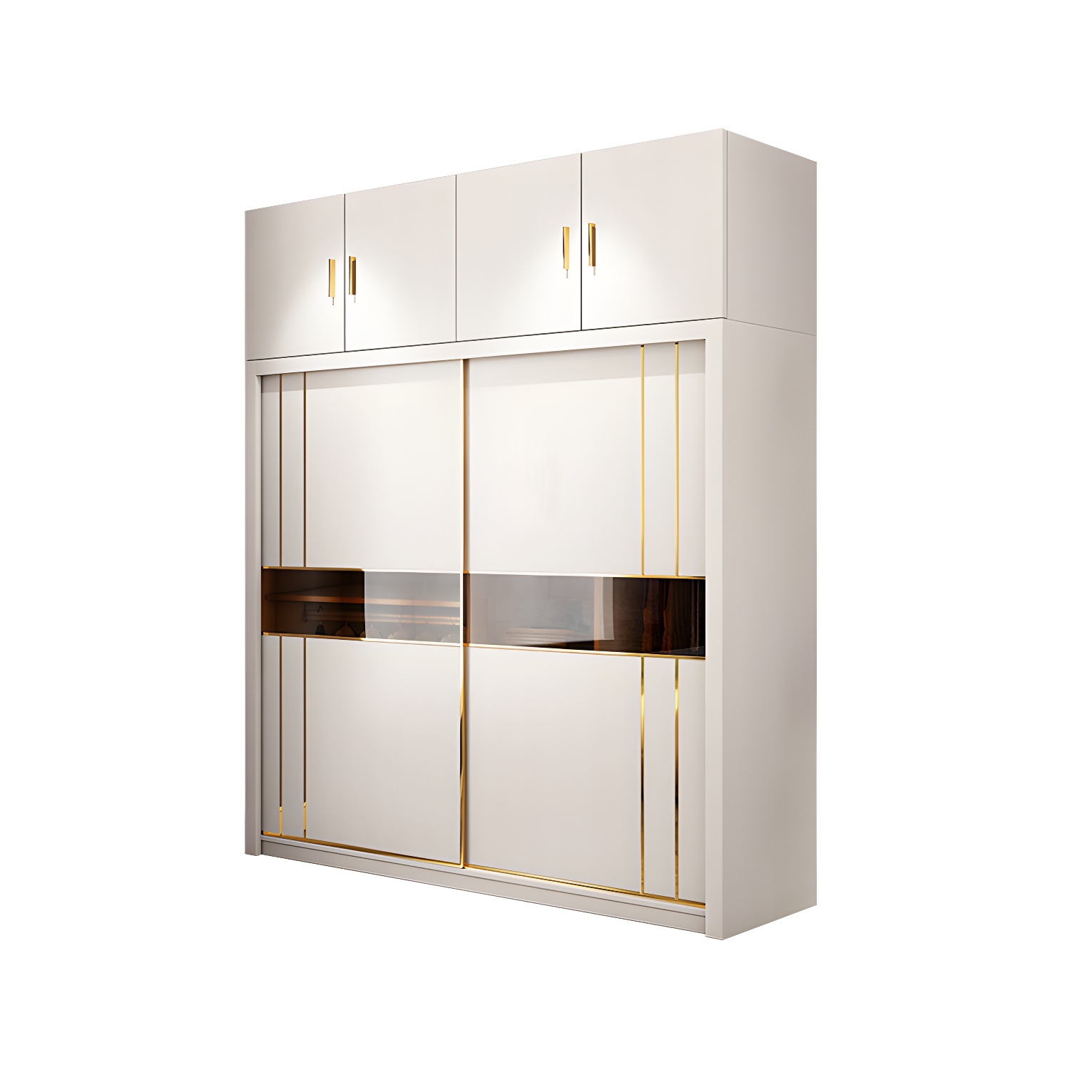 Modern Style Wardrobe Cabinet Glass Wardrobe Closet for Home - image 12