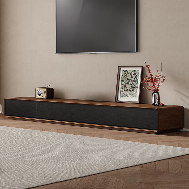 Art Deco Lumber Rectangle TV Stand with 4 Drawers - image 4