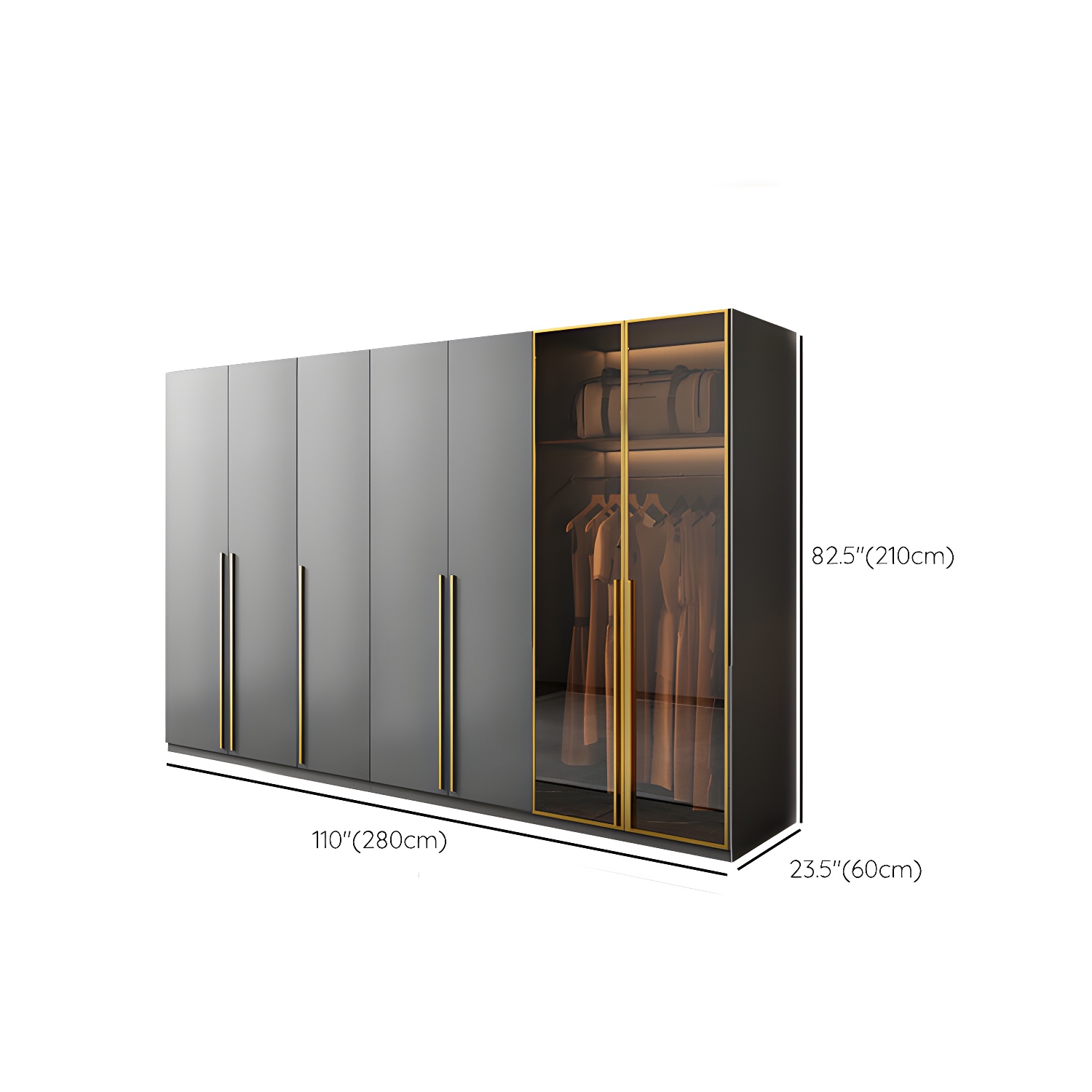 Modern Glass Wardrobe Wardrobe Armoire Wardrobe Cabinet for Home - image 16