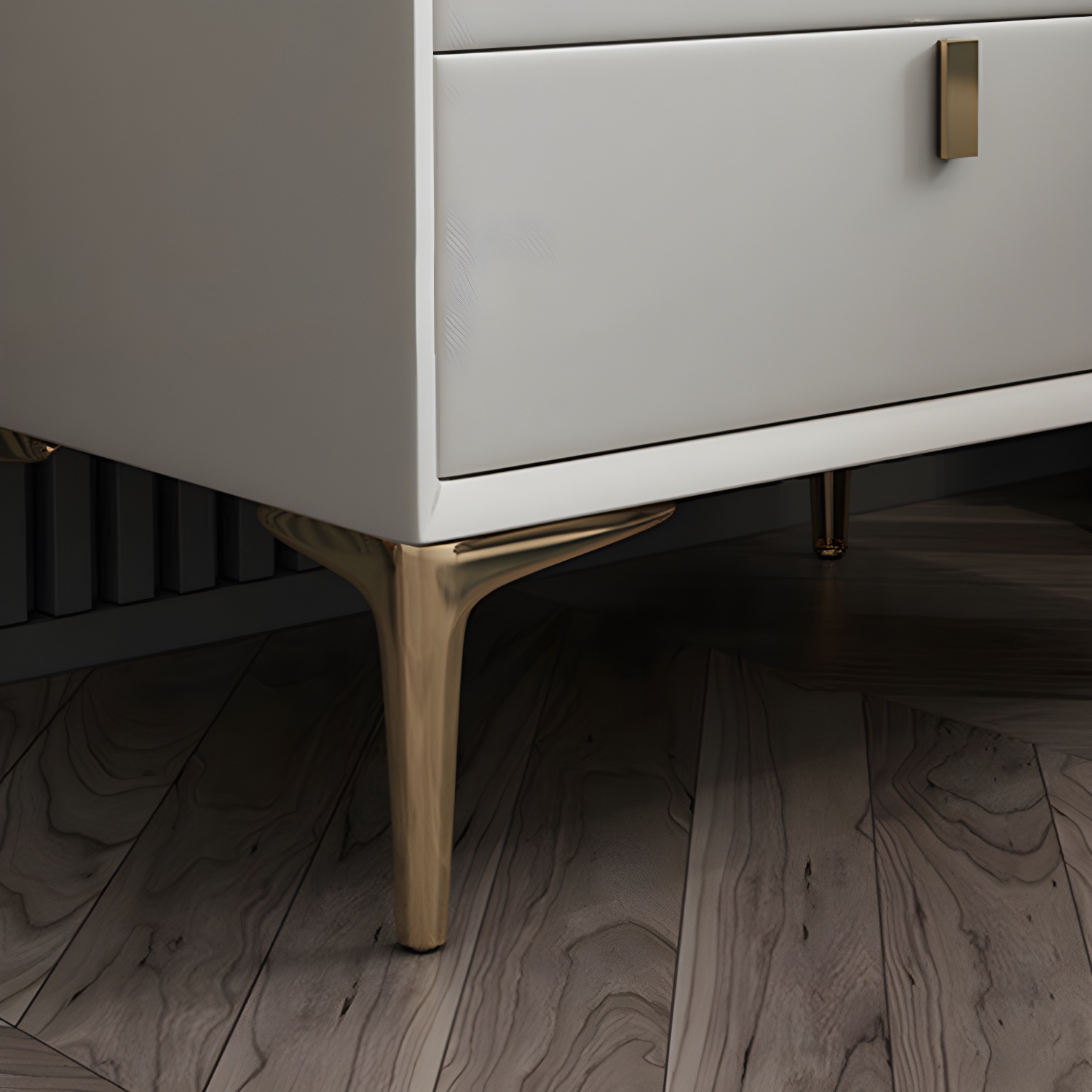 2 Drawer Solid Wood Modern Night Table Drawer Storage Bed Nightstand - image 19