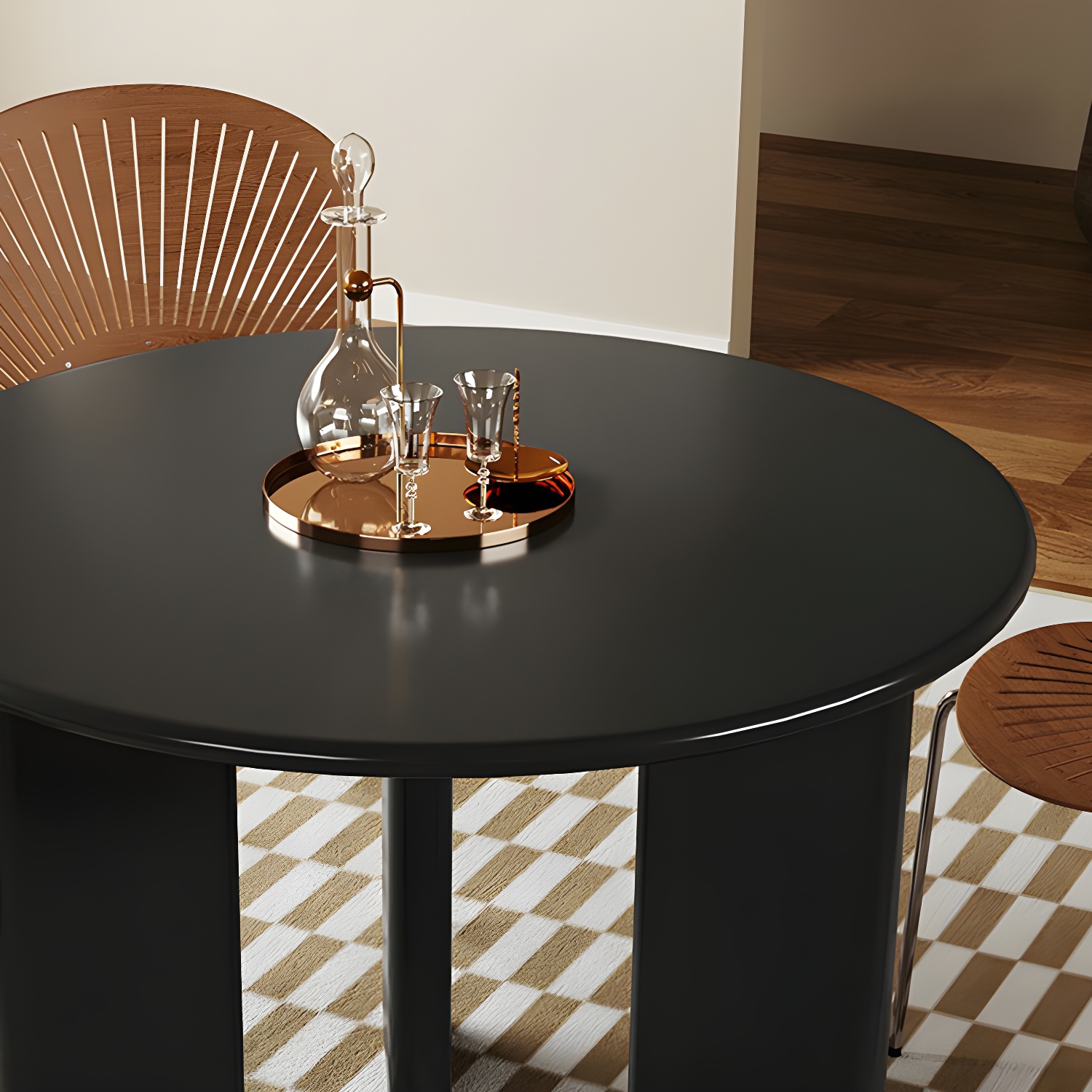 Scandinavian Round Wood Dining Table - Standard Height - Storage Not Included - image 9