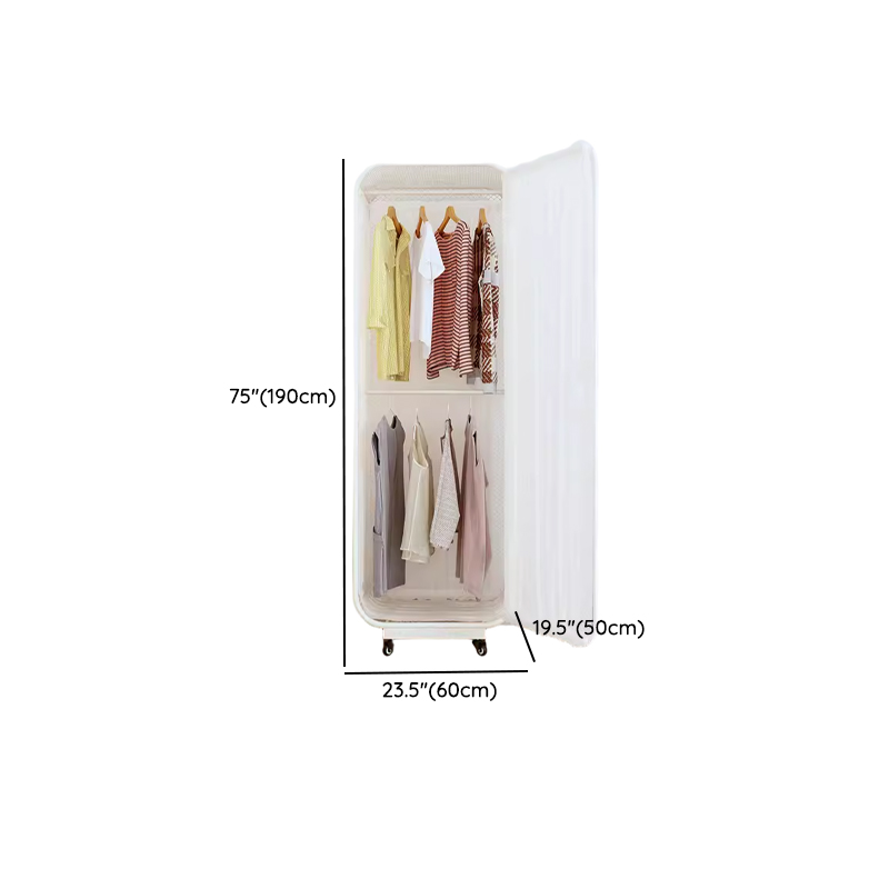 White Modish Alloy Cabinet Armoire with Interior Shelves and Clothing Rod - image 11