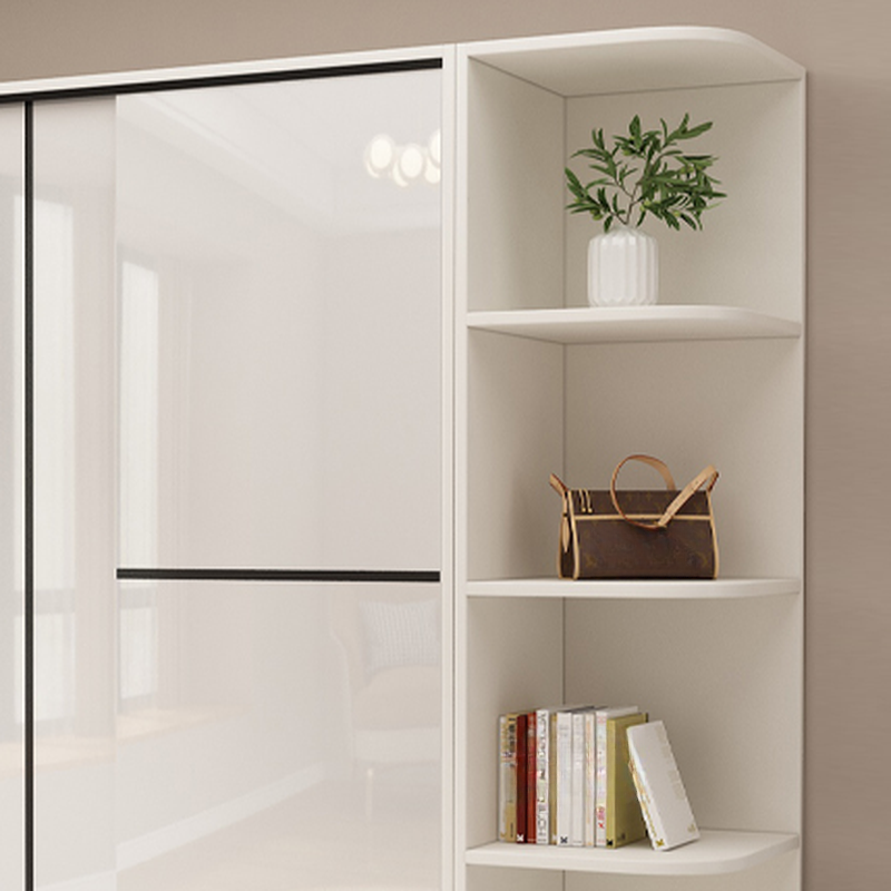 Chalk Modern Timber Self-supporting Wardrobe with Soft Close Door and Clothing Rod, Slipping Mechanism - image 9
