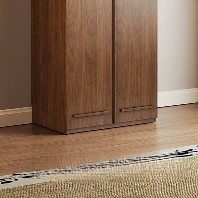 Modern Natural Wood Standalone Almirah with Soft Close Drawer and Door, Interior Shelves, and Hanging Rod - image 5