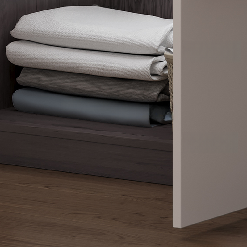 Light Gray Modish Manufactured Wood Independent Armoire Cabinet with 2 Drawers/4 Drawers, Interior Shelves, and Clothing Rod - image 7